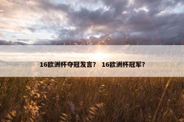 16欧洲杯夺冠发言？ 16欧洲杯冠军？