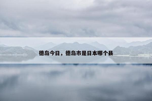 德岛今日，德岛市是日本哪个县