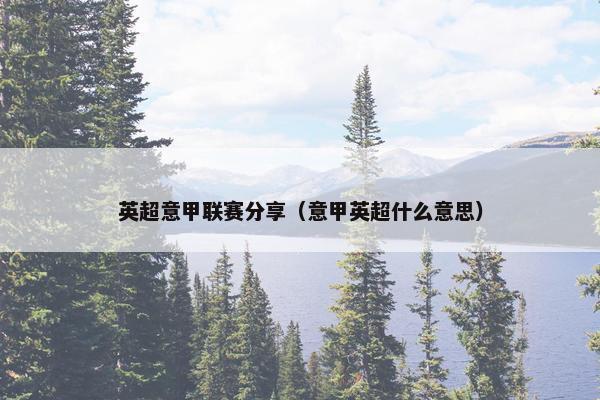 英超意甲联赛分享（意甲英超什么意思）