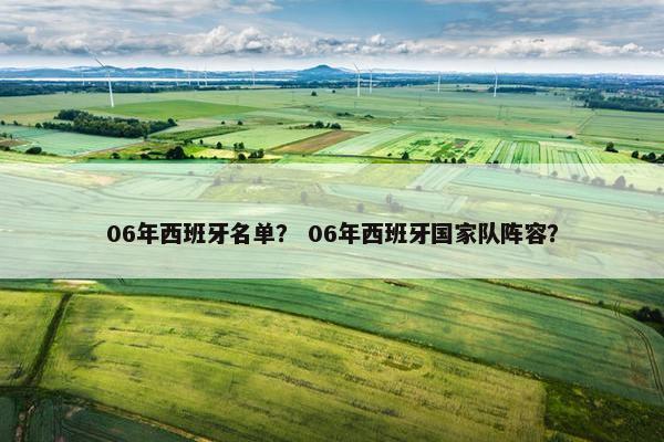 06年西班牙名单？ 06年西班牙国家队阵容？