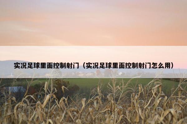实况足球里面控制射门（实况足球里面控制射门怎么用）