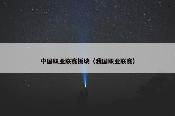 中国职业联赛板块（我国职业联赛）
