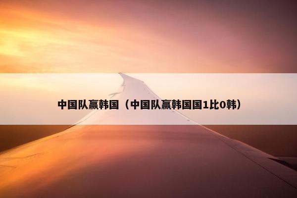 中国队赢韩国（中国队赢韩国国1比0韩）