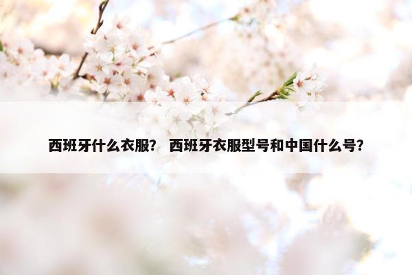 西班牙什么衣服？ 西班牙衣服型号和中国什么号？