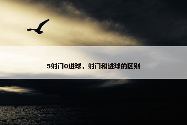 5射门0进球，射门和进球的区别