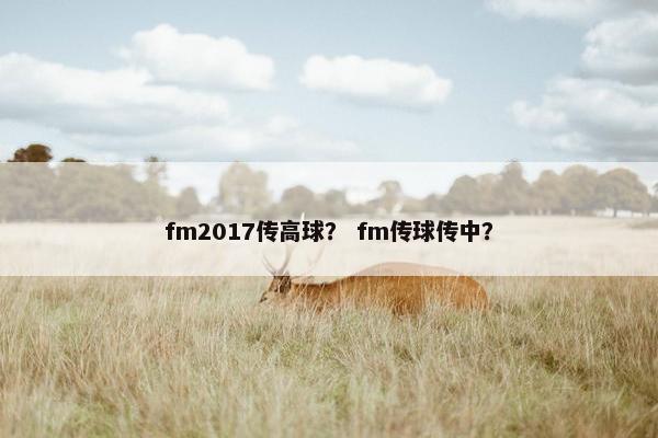 fm2017传高球？ fm传球传中？