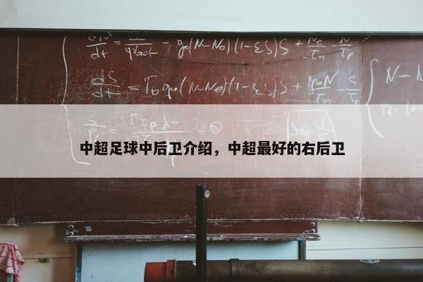中超足球中后卫介绍，中超最好的右后卫
