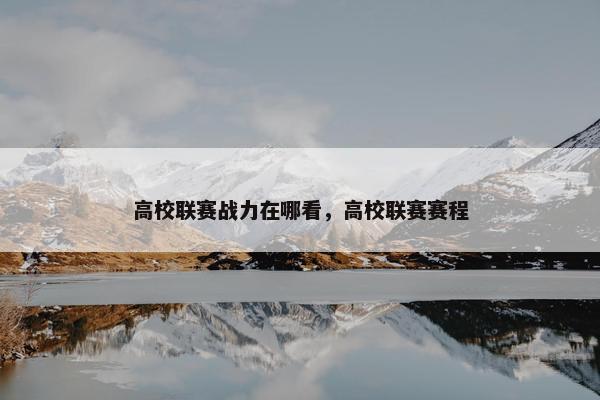 高校联赛战力在哪看，高校联赛赛程