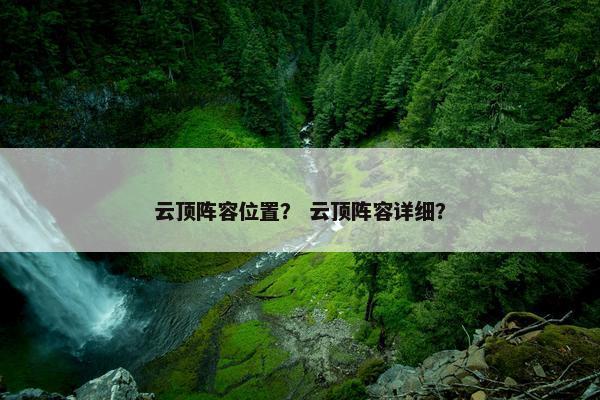 云顶阵容位置？ 云顶阵容详细？