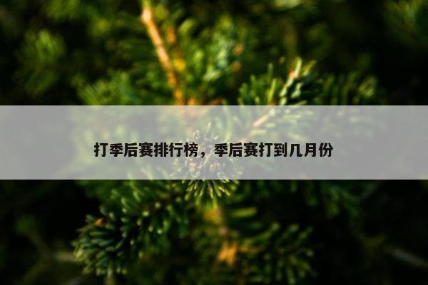 打季后赛排行榜，季后赛打到几月份