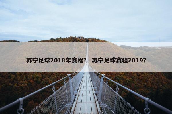 苏宁足球2018年赛程？ 苏宁足球赛程2019？