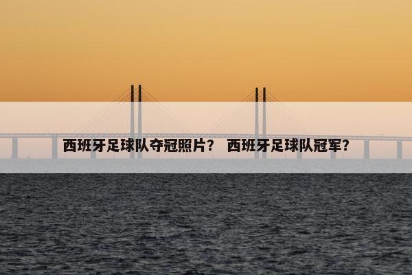 西班牙足球队夺冠照片？ 西班牙足球队冠军？