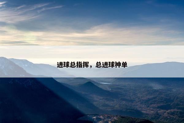 进球总指挥，总进球神单