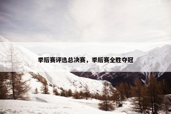季后赛评选总决赛，季后赛全胜夺冠