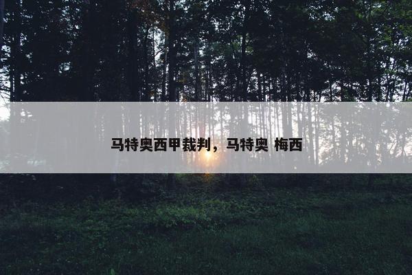 马特奥西甲裁判，马特奥 梅西