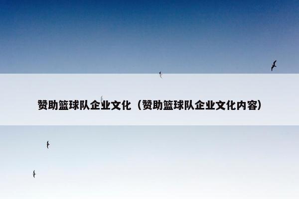 赞助篮球队企业文化（赞助篮球队企业文化内容）