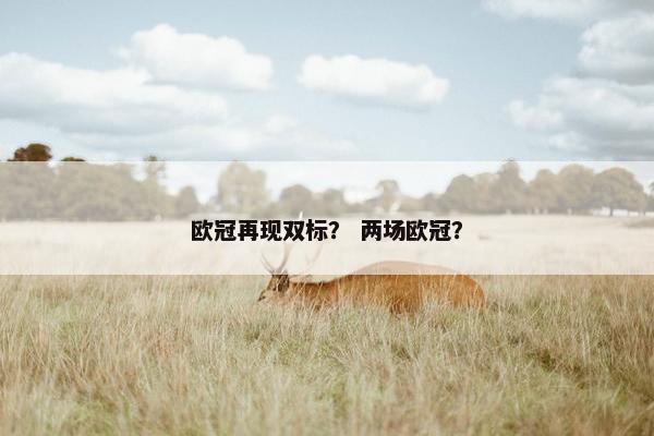 欧冠再现双标？ 两场欧冠？