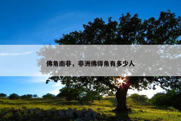 佛角南非，非洲佛得角有多少人