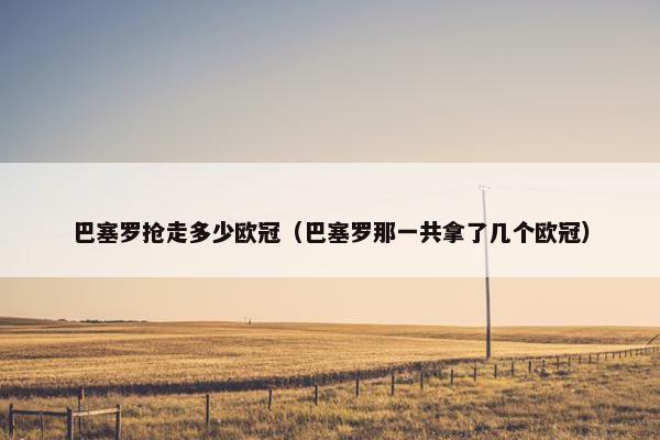 巴塞罗抢走多少欧冠（巴塞罗那一共拿了几个欧冠）