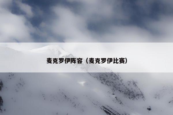 麦克罗伊阵容（麦克罗伊比赛）