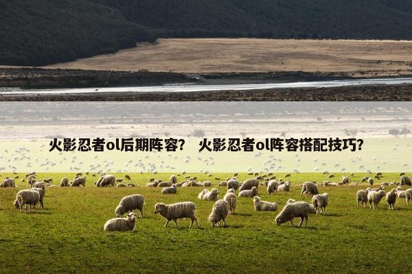 火影忍者ol后期阵容？ 火影忍者ol阵容搭配技巧？
