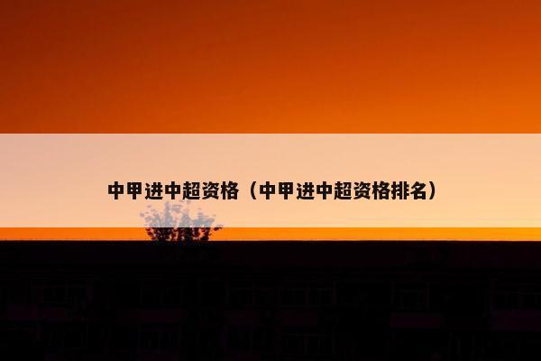 中甲进中超资格（中甲进中超资格排名）