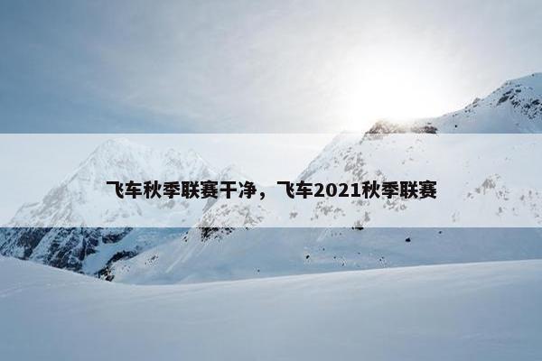 飞车秋季联赛干净，飞车2021秋季联赛