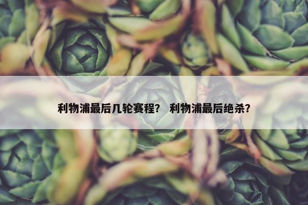 利物浦最后几轮赛程？ 利物浦最后绝杀？