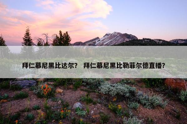 拜仁慕尼黑比达尔？ 拜仁慕尼黑比勒菲尔德直播？