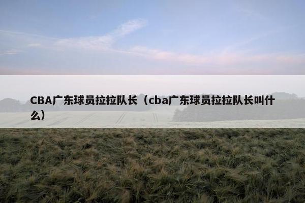 CBA广东球员拉拉队长（cba广东球员拉拉队长叫什么）