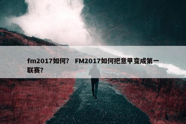 fm2017如何？ FM2017如何把意甲变成第一联赛？