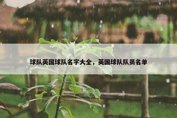 球队英国球队名字大全，英国球队队员名单