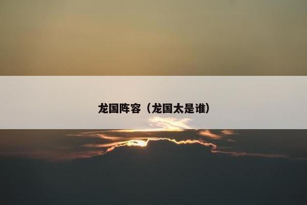 龙国阵容（龙国太是谁）