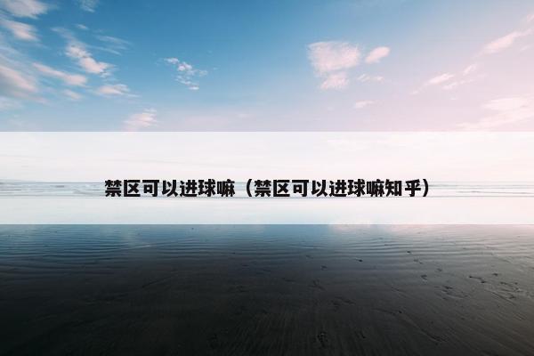 禁区可以进球嘛（禁区可以进球嘛知乎）
