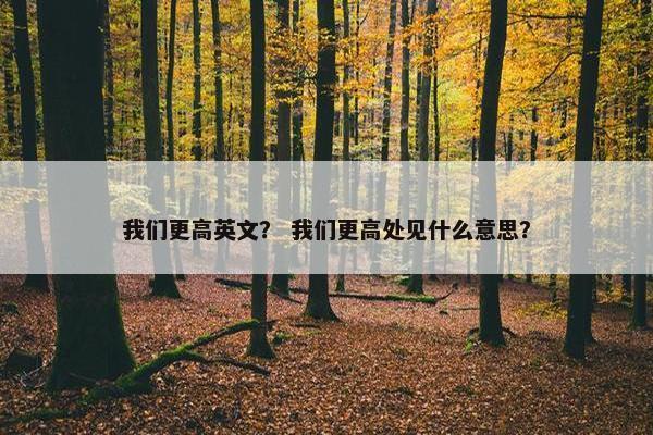 我们更高英文？ 我们更高处见什么意思？