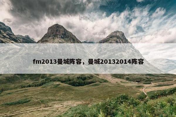 fm2013曼城阵容，曼城20132014阵容