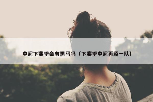 中超下赛季会有黑马吗（下赛季中超再添一队）