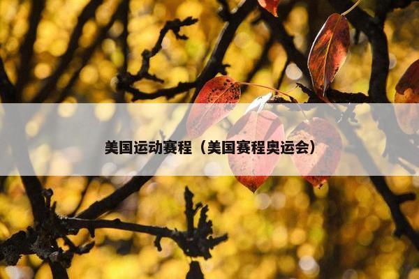 美国运动赛程（美国赛程奥运会）