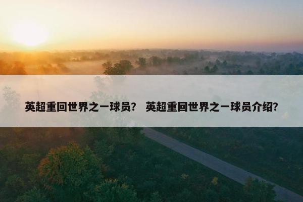 英超重回世界之一球员？ 英超重回世界之一球员介绍？