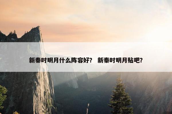 新秦时明月什么阵容好？ 新秦时明月贴吧？