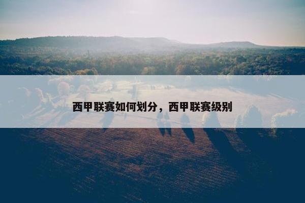 西甲联赛如何划分，西甲联赛级别