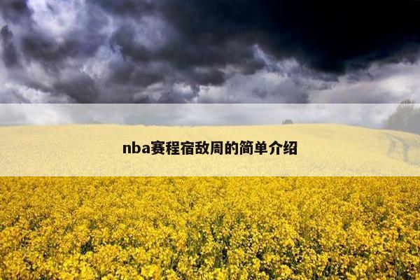 nba赛程宿敌周的简单介绍