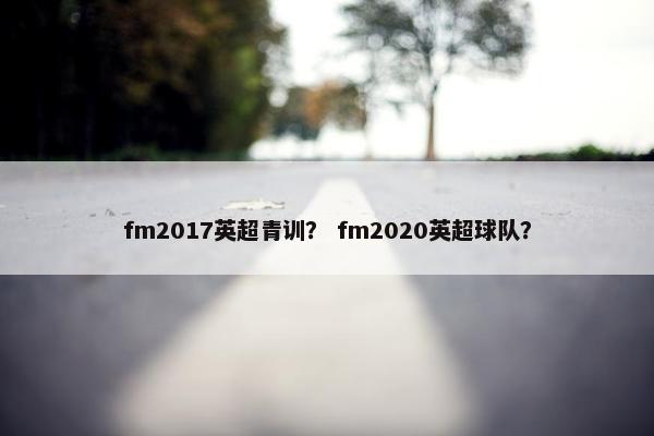 fm2017英超青训？ fm2020英超球队？
