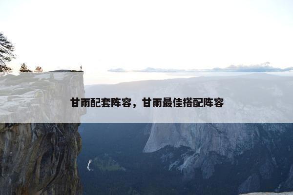 甘雨配套阵容，甘雨最佳搭配阵容