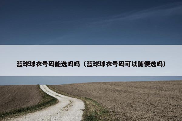 篮球球衣号码能选吗吗（篮球球衣号码可以随便选吗）