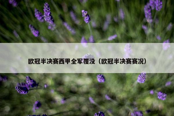 欧冠半决赛西甲全军覆没（欧冠半决赛赛况）