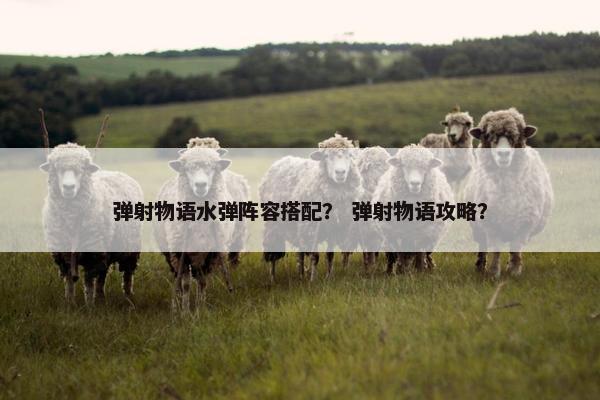弹射物语水弹阵容搭配？ 弹射物语攻略？