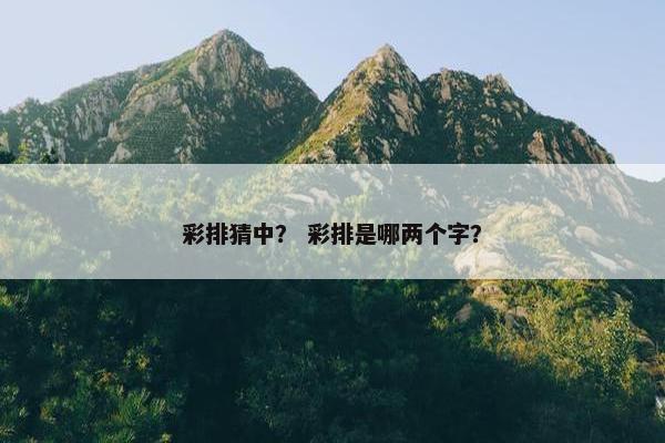 彩排猜中？ 彩排是哪两个字？