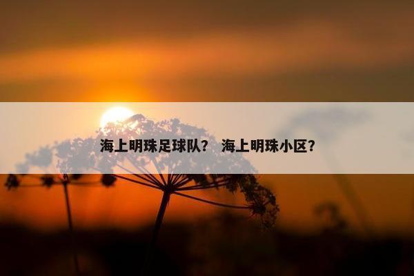 海上明珠足球队？ 海上明珠小区？