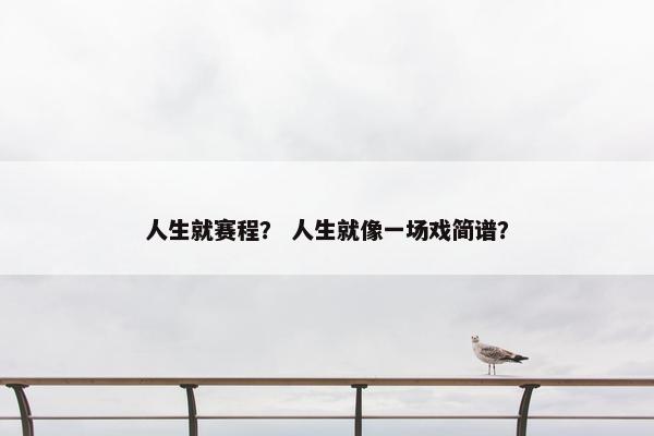 人生就赛程？ 人生就像一场戏简谱？